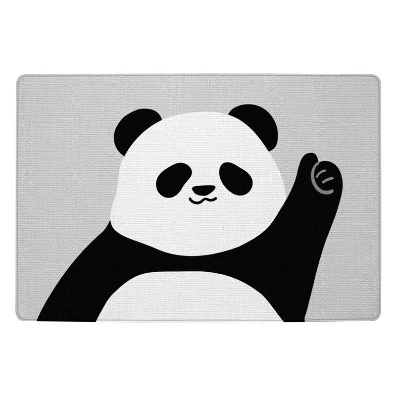 Home Cartoon Panda Entrance Door Wear Resistant Floor Mat Keni Velvet Home Entry Non-slip Dust Carpet