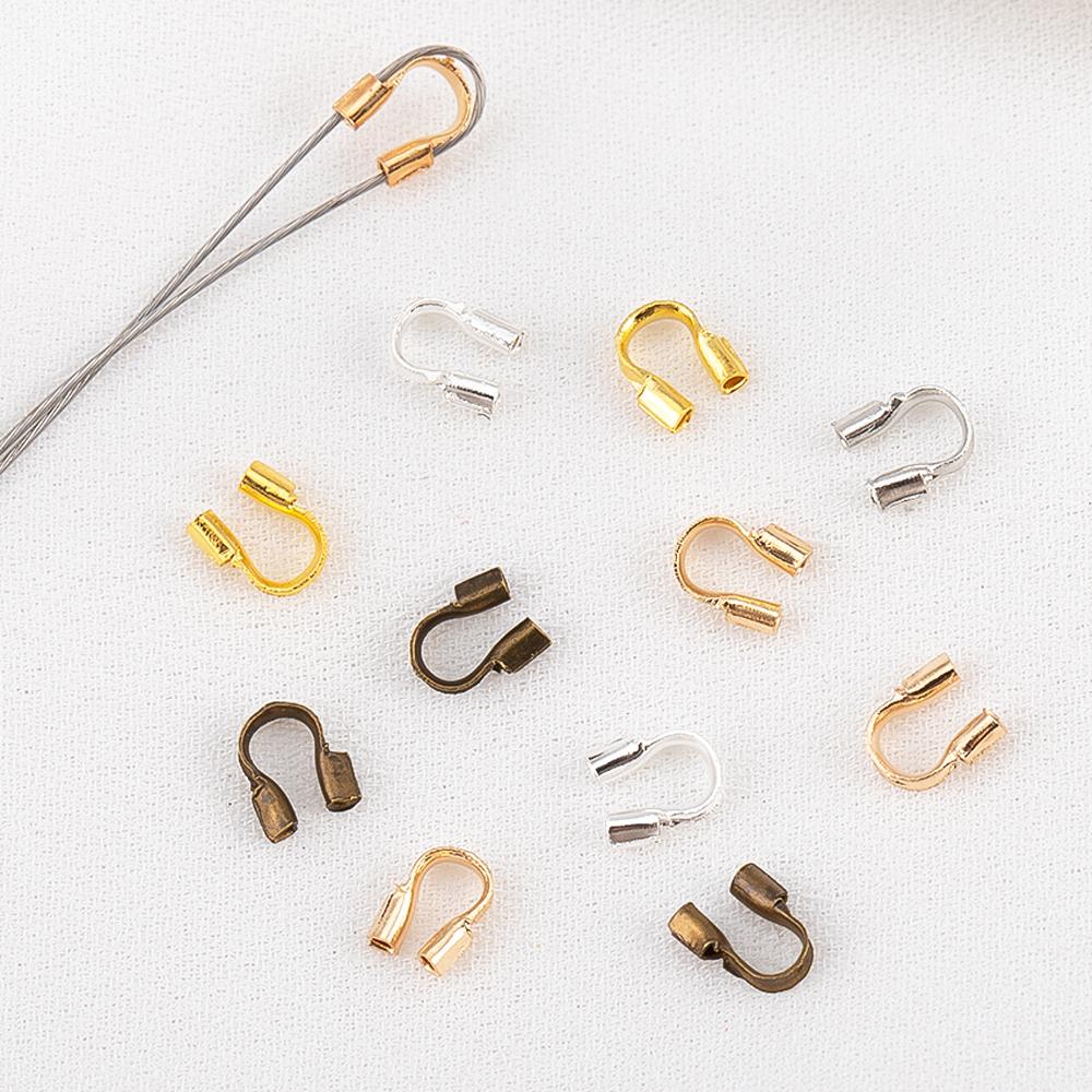 100pcs 200pcs Copper Wire Guard Guardian Protectors Loops U Shape Clasps Connector 4.5x4mm for DIY Jewelry Making Accessories
