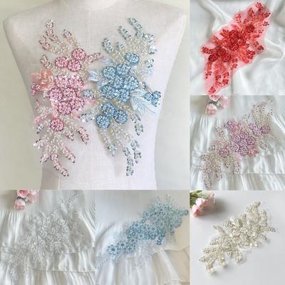 Broderie à sequins Broderie à sequins Patchs Appliques en Dentelle DIY Applique pour Vêtements Robes