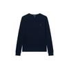 Polo FW24 Solid Color Crew Neck Pony Logo Long Sleeve T-Shirt Kids T-Shirts Navy-Blue 323920629-007