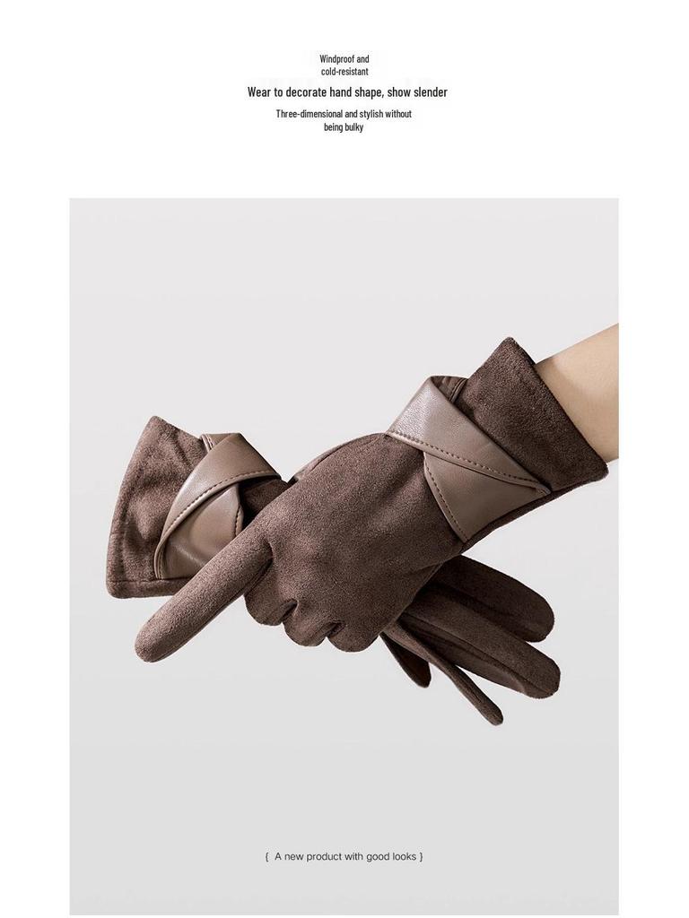 Damen Fleece-gefütterte Touchscreen-Handschuhe - Winddicht und warm zum Radfahren & Autofahren, Herbst/Winter 2025 Mode