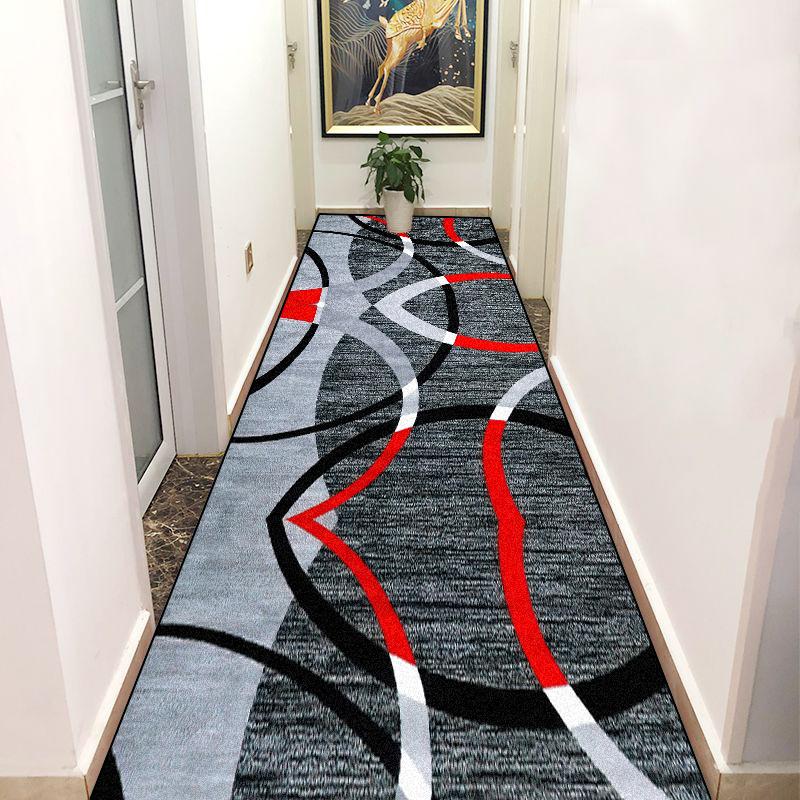 Nordischer Leichter Luxus Langer Flur Teppich Geometrie Dekor Hallenläufer Fußmatten Flurteppiche Rutschfest Zimmer Bettseite Bereichsteppiche