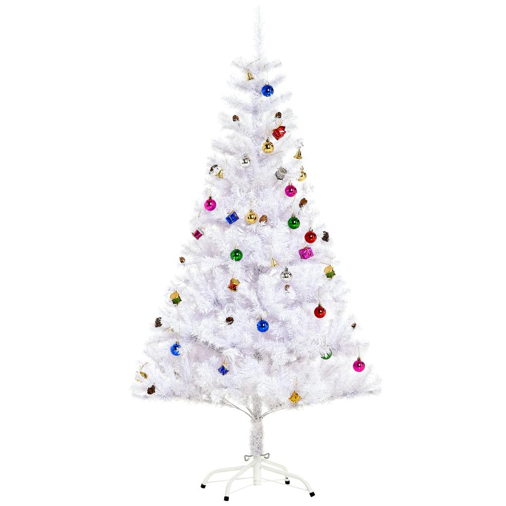 Artificial White Christmas Tree 150cm 680 Branches with Many Assorted Accessories