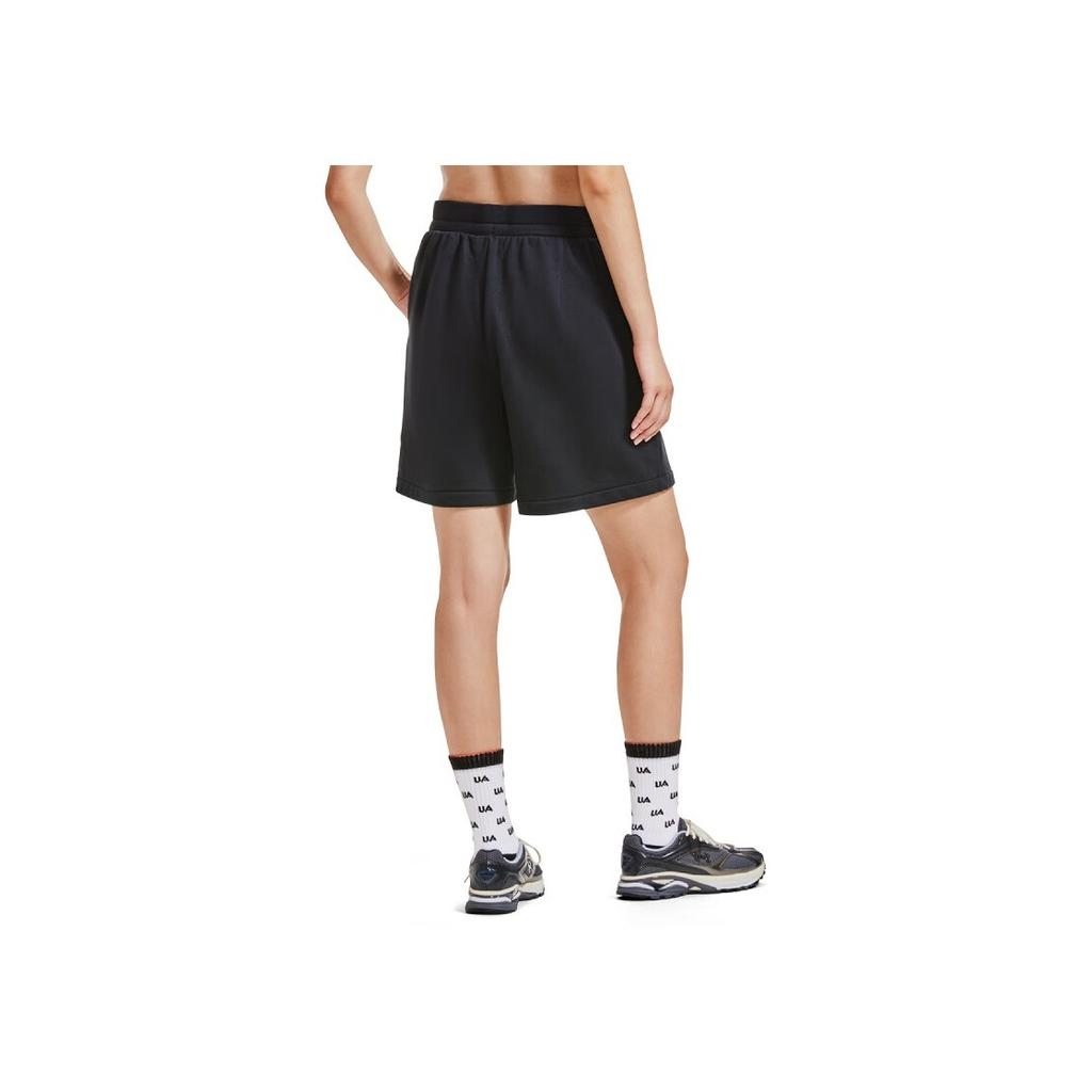 Under Armour L4L Elevated Solid Color Lace-Up Fleece Training Shorts Women Shorts Black 1388060-001