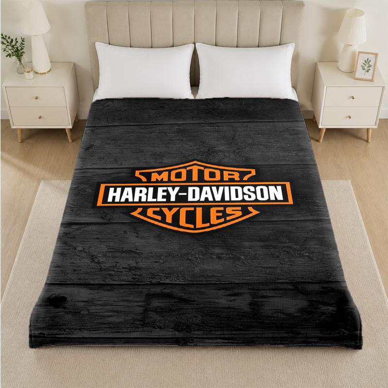 Coperta in Flanella con Stampa Harley-Davidson Morbida e Calda Coperta Pluche per Letto Divano Divano Uso Domestico Indoor