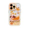 For Apple 16Promax mobile phone case with bracket iPhone15ins wind dachshund 13 cream case 11