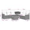 Sofa Set 8 Pieces Black Poly Rattan and Steel