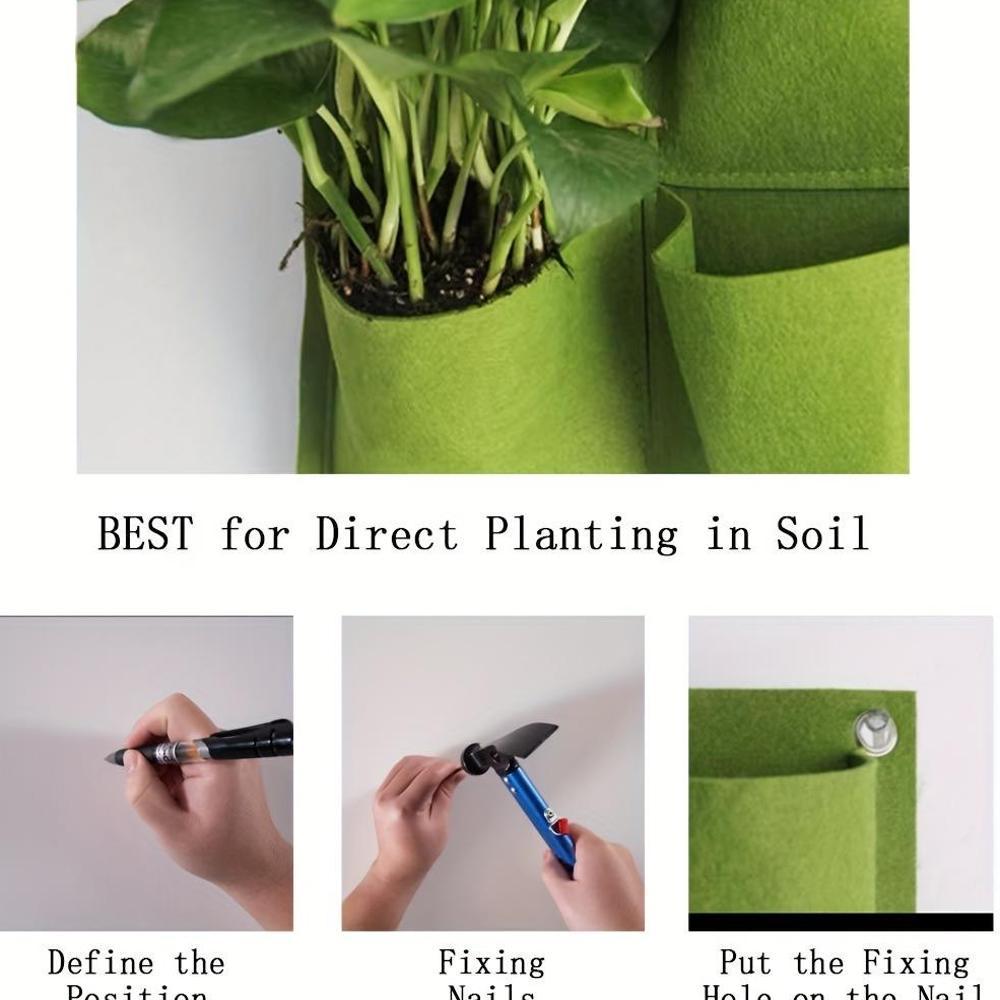 NYA Vägghängande Fickor Planteringspåsar Blomkruka Hemträdgård Odla Påse Trädgårdsplanter Vertikal Suckulenter Växtkruka Heminredning