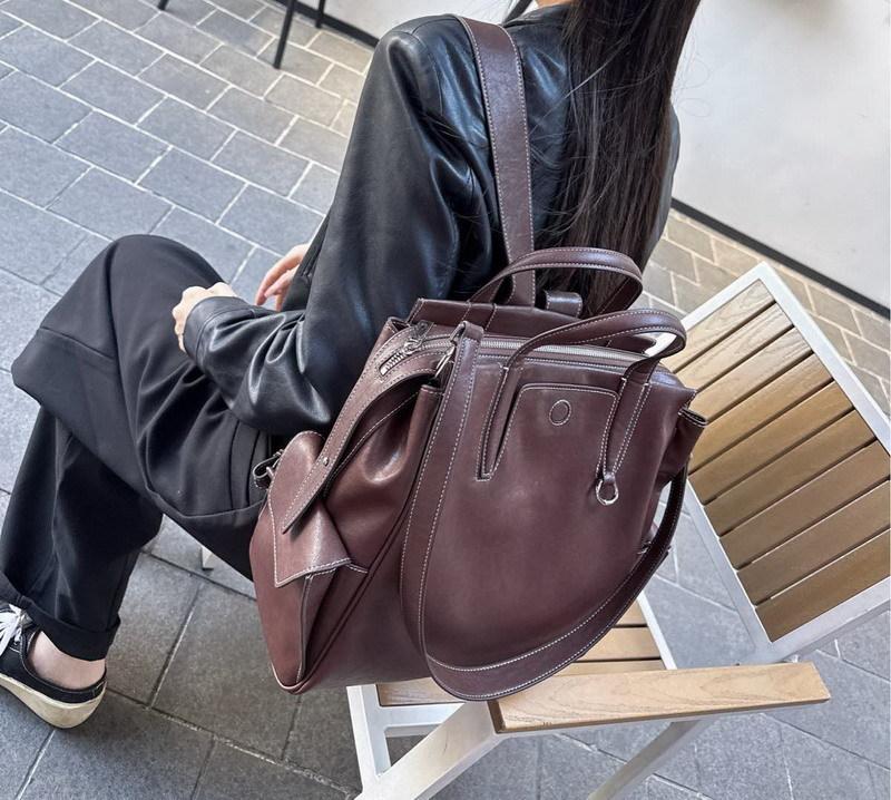 Nova mochila de couro de vaca unissex bolsa para o dia a dia bolsa para computador bolsa de grande capacidade feminina