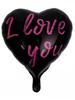 Valentinstag 18-Zoll Herzförmige Ballons Aluminiumfolie Bedruckt Antrag Verlobung Rot Schwarz Blumendekoration Anordnung