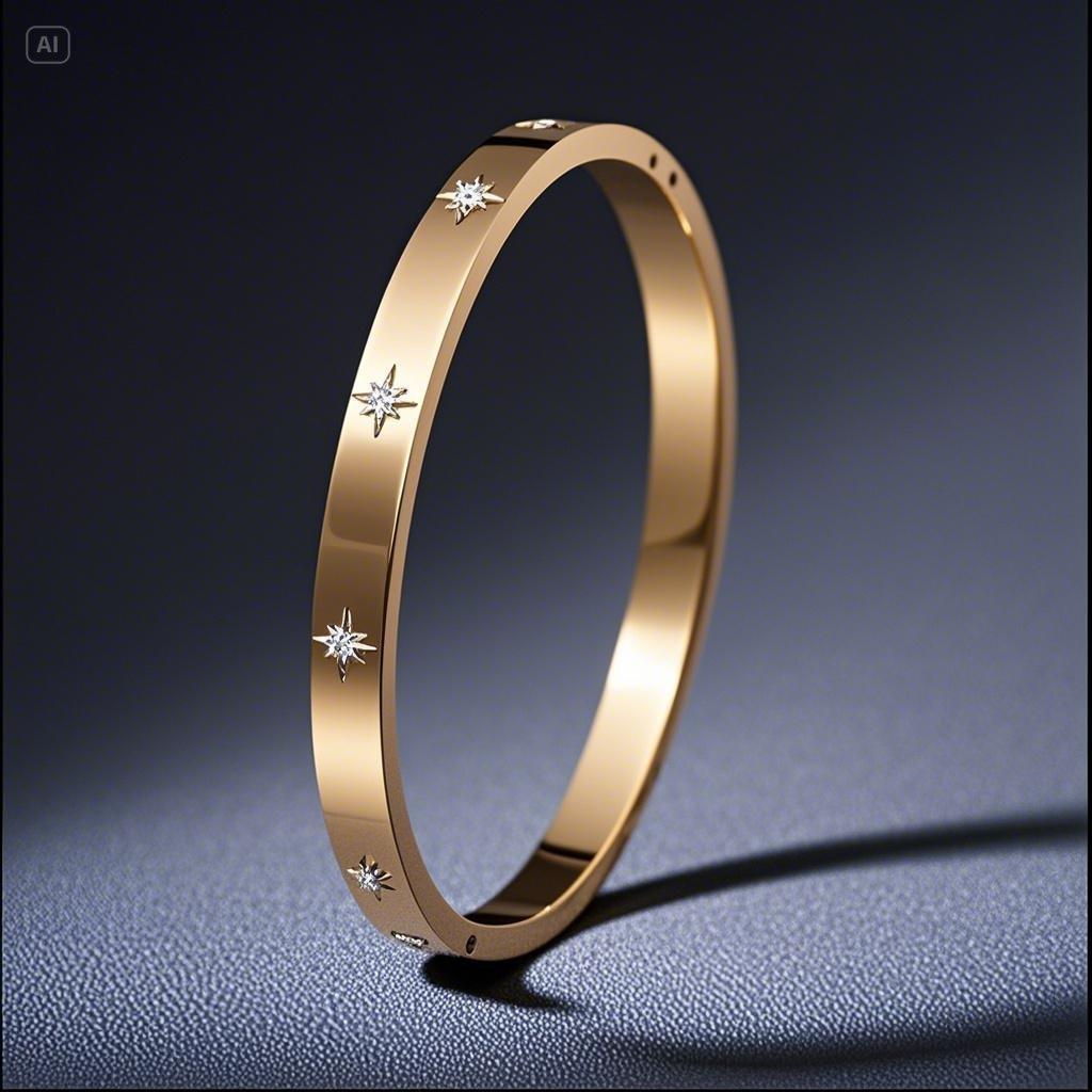 New Eight-pointed Star Titanium Steel Bracelet High-end Ins Fashion Buckle Bracelet One  Size(18CM~21CM)
