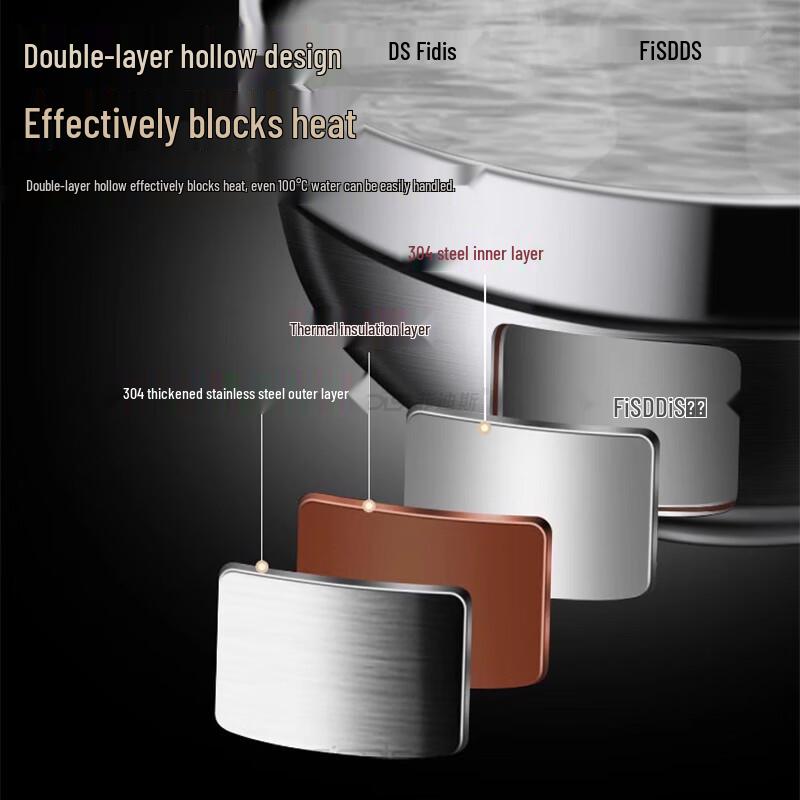 304 Stainless Steel Double-Layer Anti-Scald Bowl