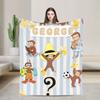 Curious George African Monkey  Blanket Multi-Size Super Soft And Warm  Throw Blankets For Couch Sofa And Bed