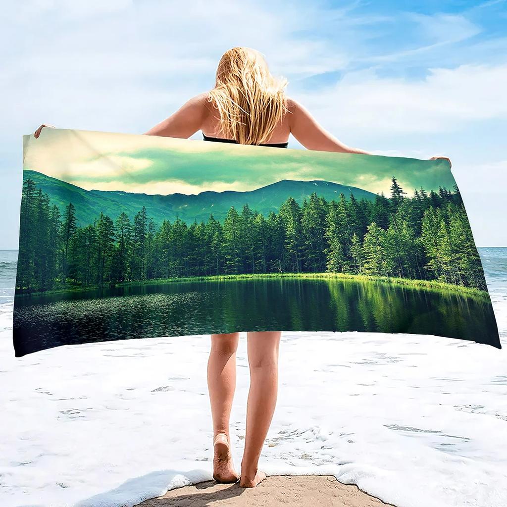 Mystery Forest Beach Towel Tree Bath Towel For Travel Sport Gym Spa Yoga Kitchen Hand Towels Microfiber Quick Dry Swimming Cover