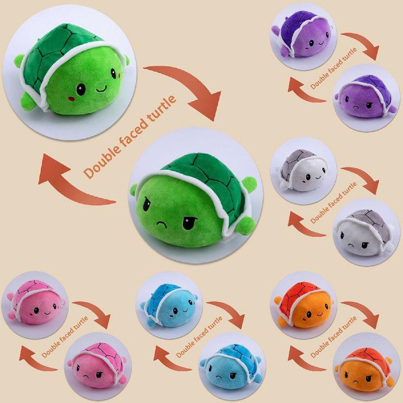 Adorable Flip Turtle Plush Toy With Reversible Double-sided Design For Kids