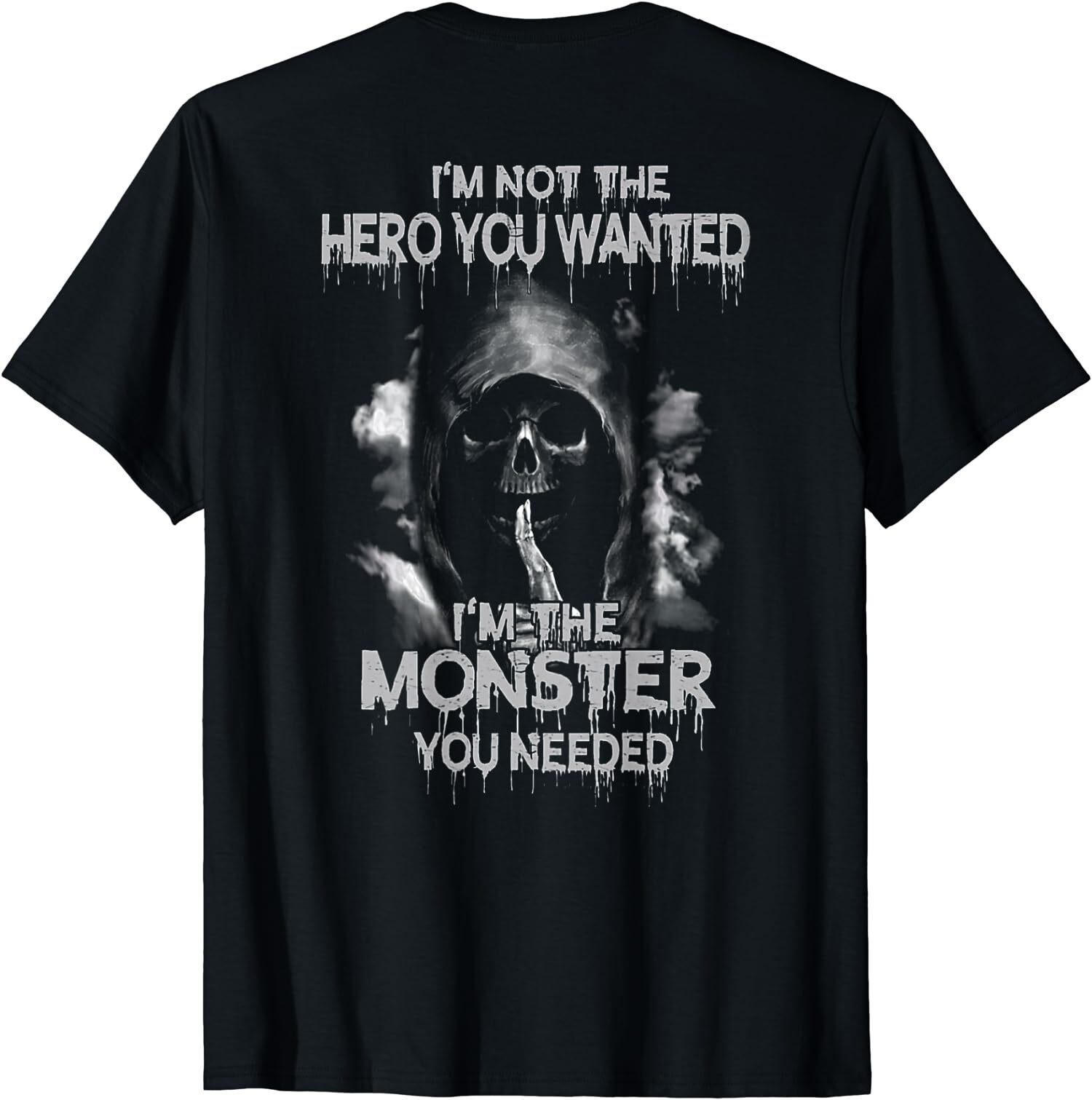NEW LIMITED Vintage Grim Reaper Not The Hero You Wanted I m The Monster T-Shirt S