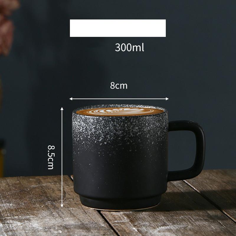 

Coffee Shop Ceramic Coffee Cup And Plate Set Japanese Retro Style Cup Dish Sets Exquisite Large Capacity Latte Cup Flower Mugs