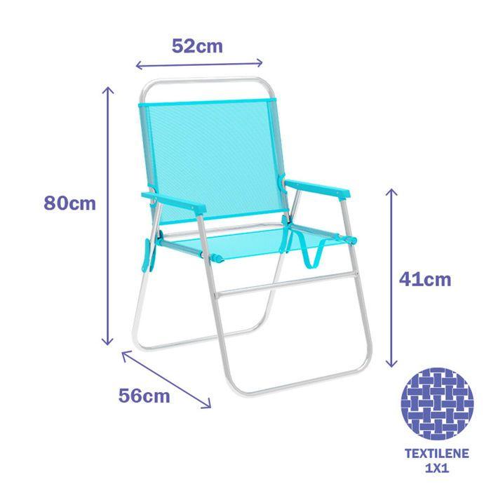 Folding Chair - Marbueno - Aquamarine - Aluminum - Foldable - Modern Design