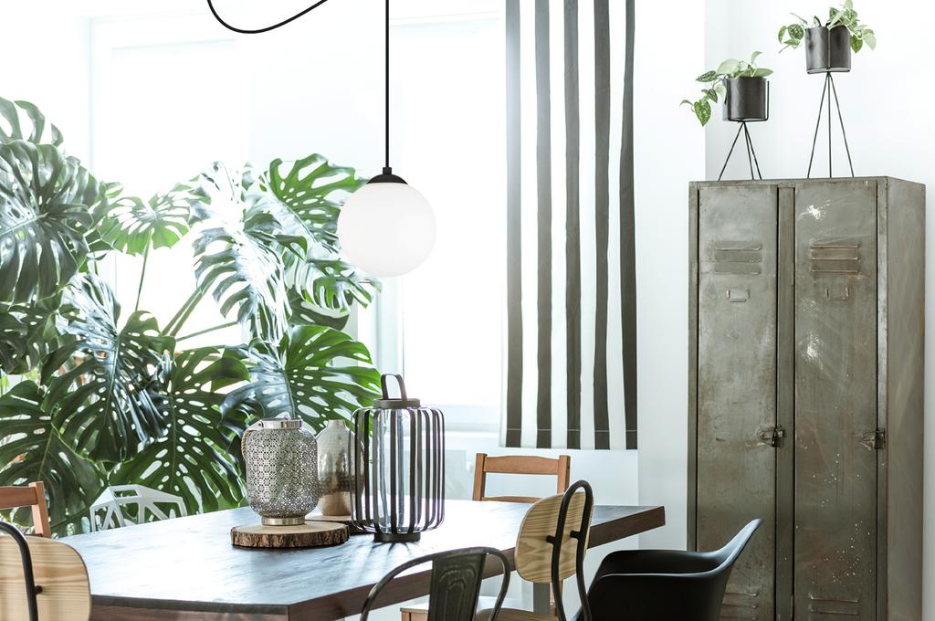 CEILING HANGING LAMP SPIDER BALL BLACK LED 15cm