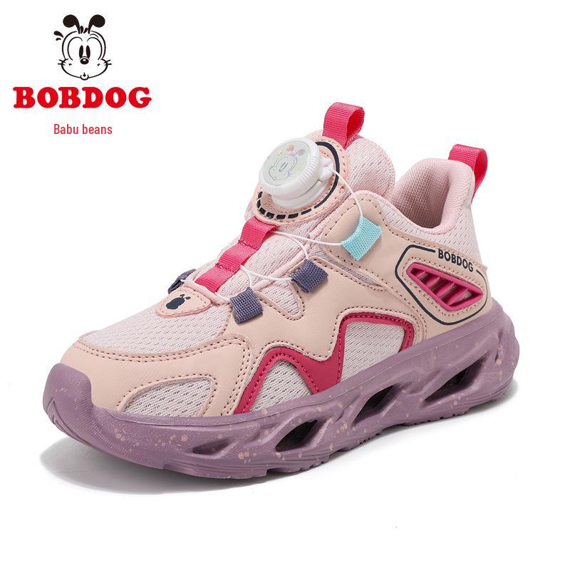 Bobodou Kids' Sports Shoes - Breathable Mesh with Rotating Buckle for Girls (Spring/Autumn 2026)