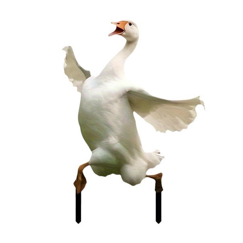 30*45cm Goose Acrylic Garden Stake Cute Goose Statue Garden Ornaments Lawn Potted Plant Decoration Flower Pot Embellishment