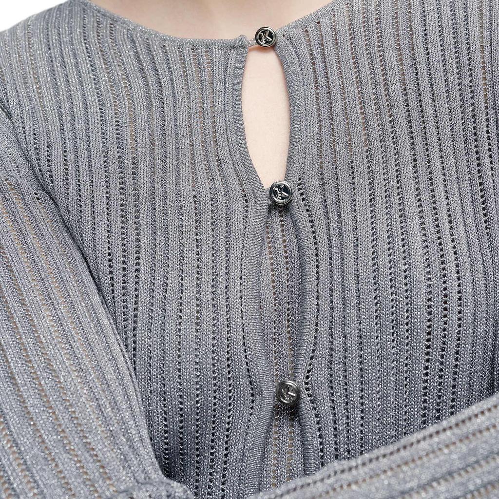 Karl Lagerfeld French Elegant Daily Office Commuting Dating Outfit Light Luxury Texture Knit Sweater Women tops Gray K26L2203