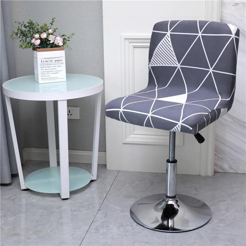 Flower Bar Stool Chair Cover Low Back Chair Slipcovers Spandex Seat Case Elastic Office Chair Cover Dining Seat Protector
