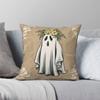Floral Ghost Square Pillowcase Polyester Linen Velvet Printed Zip Decorative Pillow Case Home Cushion Cover