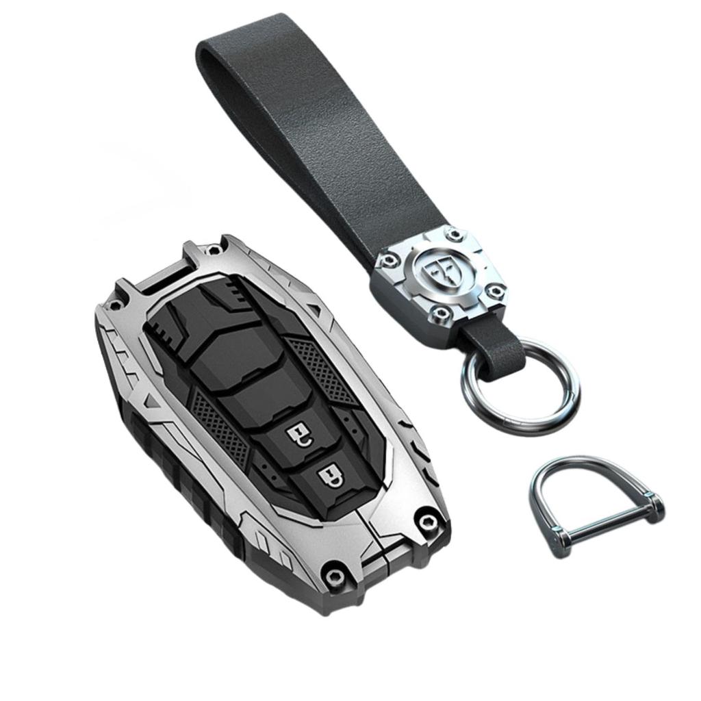 Key Case Key Cover Toyota Exclusive Metal Accessory Car Prius Crown Sport 2 (Silver, Buttons)