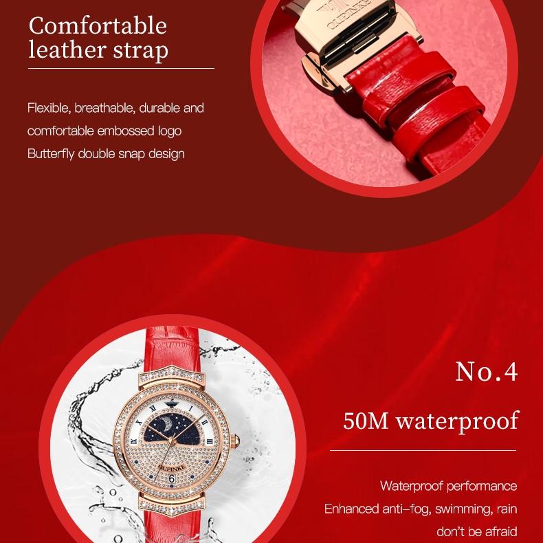 OUPINKE Brand Watches Fashion Full Star Flash Diamond Waterproof Quartz Watch Women's Watch Women's Watch