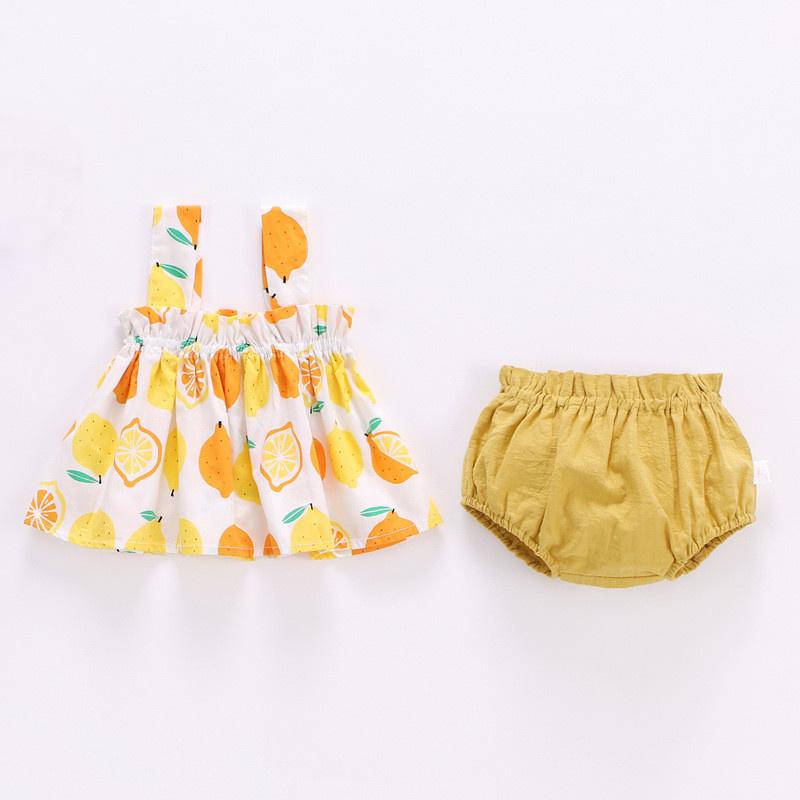 Lawadka Estivo Sottile Vestiti per Neonata Set Stampa Mini Abito e Pantaloncini PP Set 2 Pezzi Abbigliamento Outfit Neonato 2023