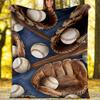 Baseball Theme Printed Blanket - Perfect for Couch, Bed, Travel & Outdoor Use | Machine Washable, Cozy & Durable.