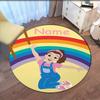Custom Name Ms. Rachel Printed Round Rug Carpet Chair Rug Area Rug Entryway Doormats,for Office Chair Living Room Bedroom Kitchen Room.