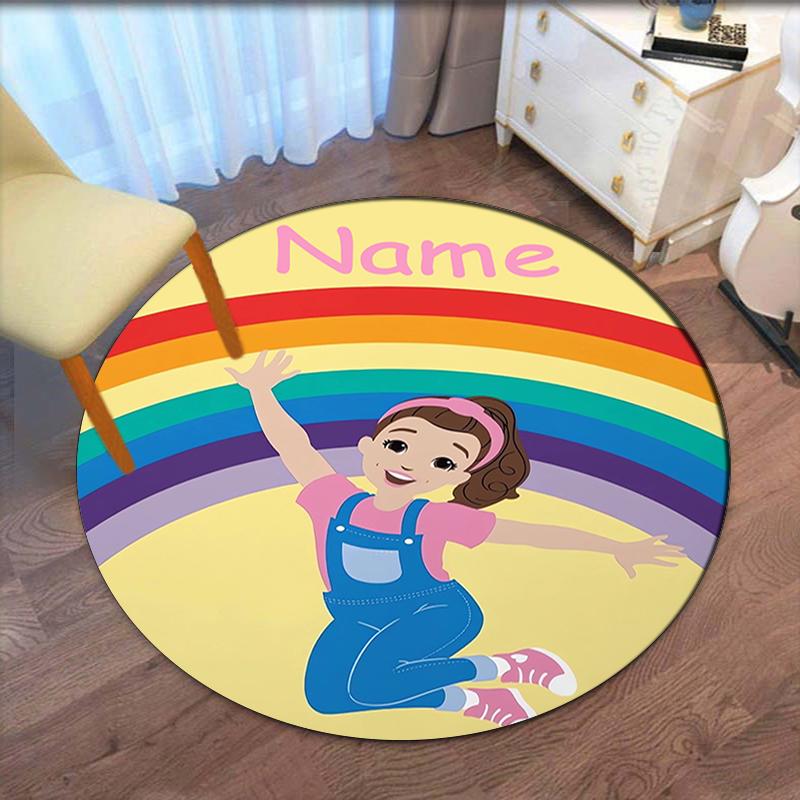 Custom Name Ms. Rachel Printed Round Rug Carpet Chair Rug Area Rug Entryway Doormats,for Office Chair Living Room Bedroom Kitchen Room.