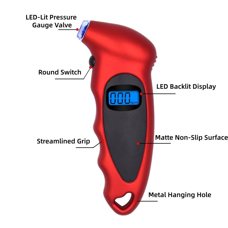 Portable Car Mini Digital Tire Gauge Mini Motorcycle Bike Tire Diagnostic Tool LCD Display Tire Pressure Tool Gauge PSI Kpa