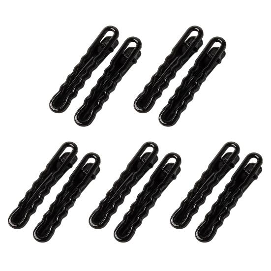 

10 шт. Жіночі шпильки Широкі пласкі Нековзкий дизайн Чубчики Зачіски пучки Напівзібране волосся Затискачі для волосся Портативні Цукеркові кольори Аксесуари для волосся чорний