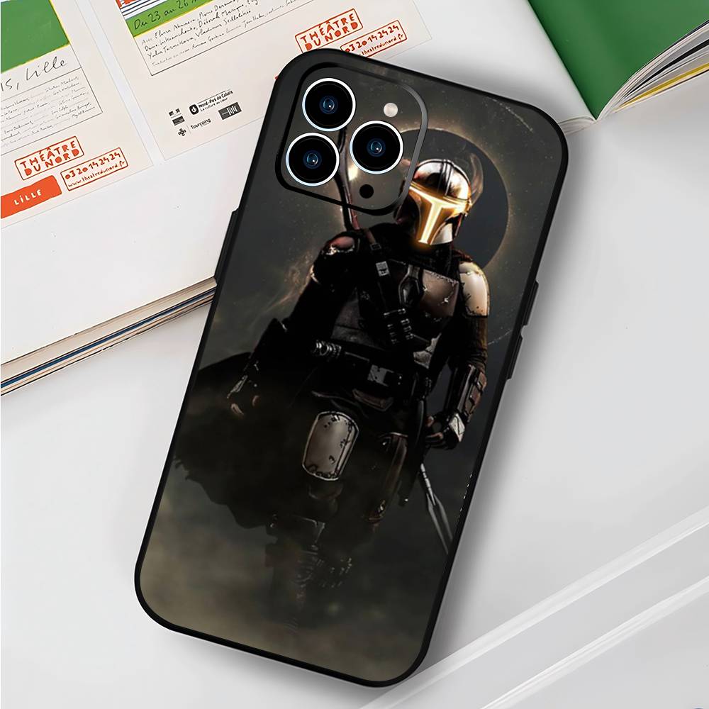 Disney The Mandalorian for iPhone 15 16 14 Plus 13 12 11 17 Pro Max 17 Air Black Soft Phone Cover