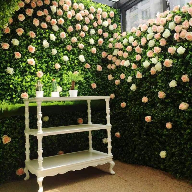 Artificial Green Wall with Roses for Indoor/Outdoor Decor