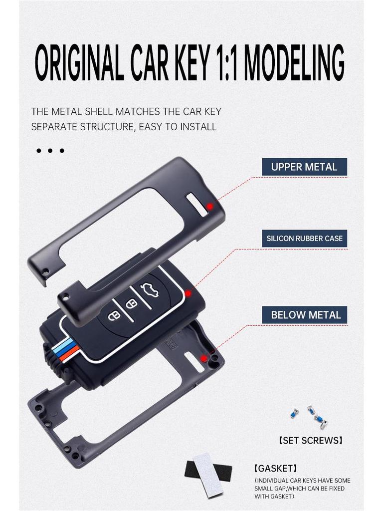 Metalowa obudowa kluczyka dla Chery Tiggo 3x/5x/7, Exeed TX/Lingyun/Lanyue i ET-i Chasing Wind