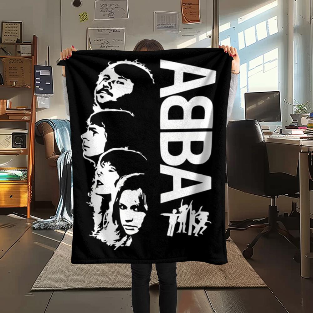 1 Stück ABBA Aufdruck Flanelldecke, Hohe Qualität, Bequem für alle Jahreszeiten, Heimdekoration, Wärme und Komfort, Perfekt für Weihnachtsgeschenke