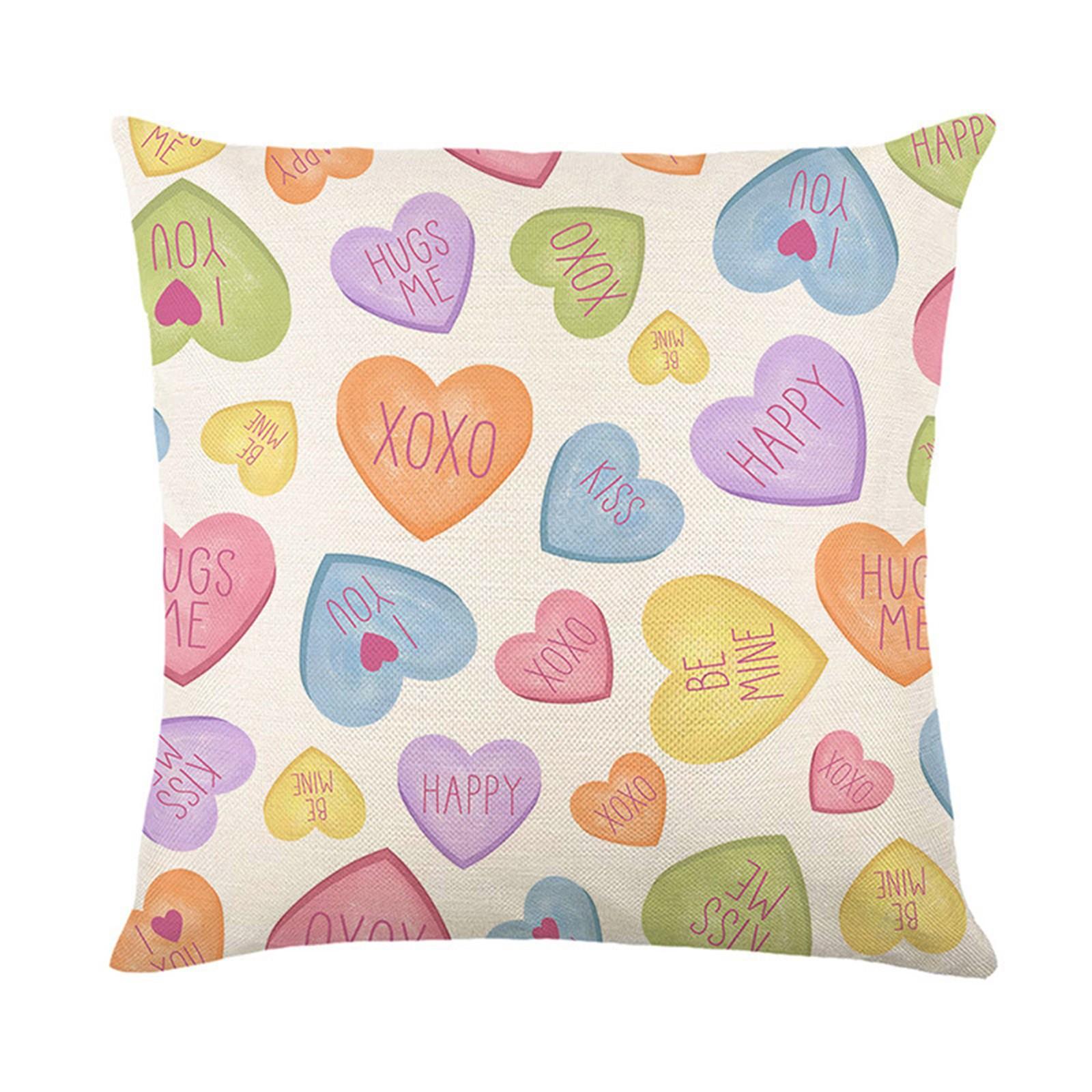 

Love Print Pillowcase Valentine s Day Lettered Linen Upholstered Upholstery One Size