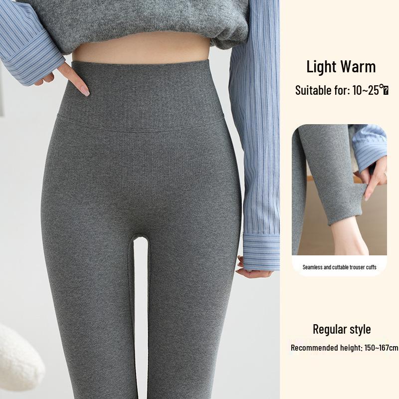 Women s Extra Long High-Waisted Fleece-Lined Winter Leggings - Striped, Warm, Cotton, for Tall Figures M