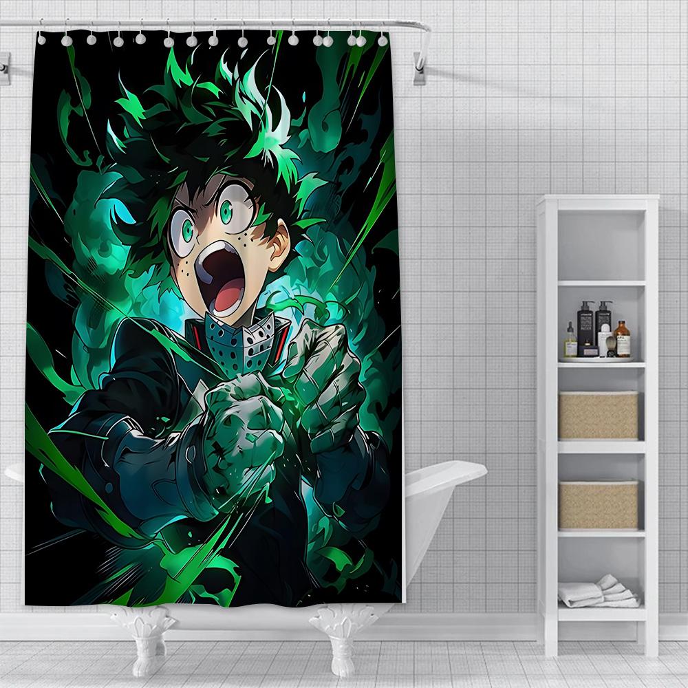 Shower Curtain Waterproof Polyester Fabric Paint Colorful Bath Curtains My Hero Academia Deku Home Bathroom Decor With Hook
