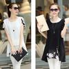 Elegant Summer Women's Short Sleeve Round Neck Chiffon Dress In Various Sizes