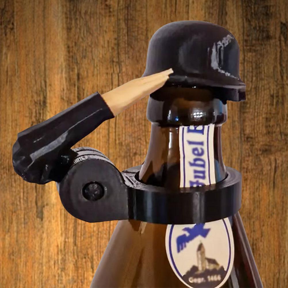 2-10PCS Soldier Salute Beer Bottle Helmet Dustproof Soldier Bottle Cap Beer Helmet Topper for Party Bar Veterans Enthusiasts