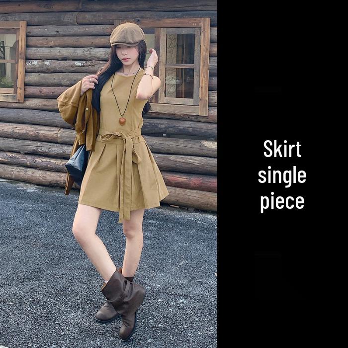 Women s Autumn 2026 French-Korean Style Vest Dress Set XL