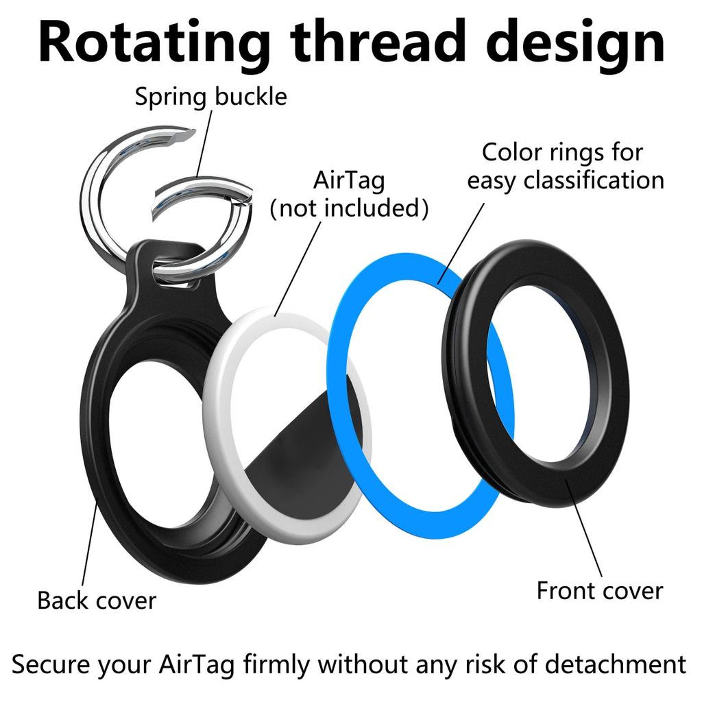 For Apple Airtags Locator Silicone Protect Case For Kids/Pet/Backpack With Strap Lanyard + Keychain AirTag GPS Tracker Accessory