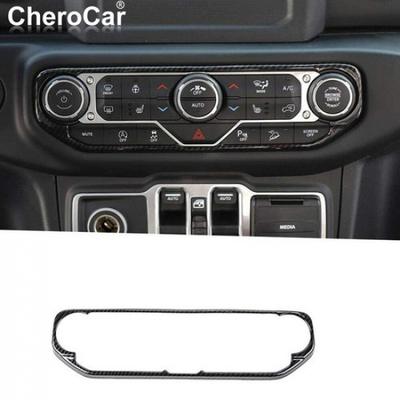 Carbon Fiber Center Control Air Condition Switch Cover for Jeep Wrangler JL JLU