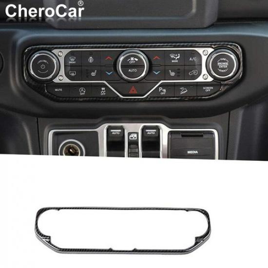 Carbon Fiber Center Control Air Condition Switch Cover for Jeep Wrangler JL JLU