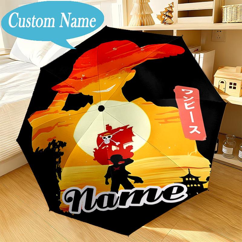 Custom Name Umbrella Luffy Adventure Umbrella 8-Frame for Travel, Camping, Casual Lightweight Portable, Essential for Family Gifts